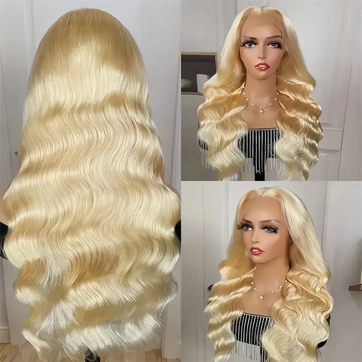 Golden Blonde HD Lace Wig – 100% Human Hair Body Wave, 30"