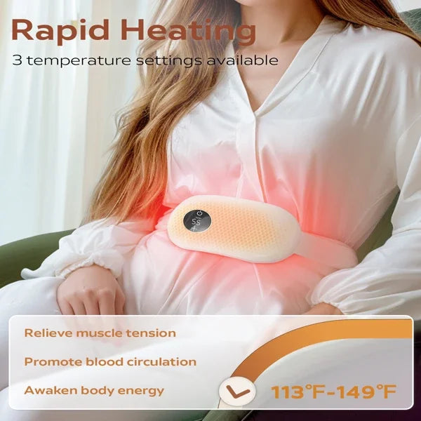 Portable Electric Heating Pad with Massage – USB Rechargeable & Adjustable Waist Bel