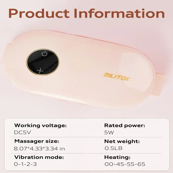 Portable Electric Heating Pad with Massage – USB Rechargeable & Adjustable Waist Bel