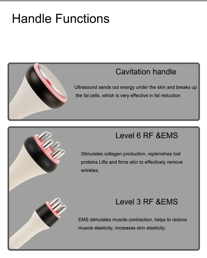 40K Ultrasonic Cavitation & RF EMS Machine – Body Slimming, Facial Lifting & Skin Tightening Beauty Device