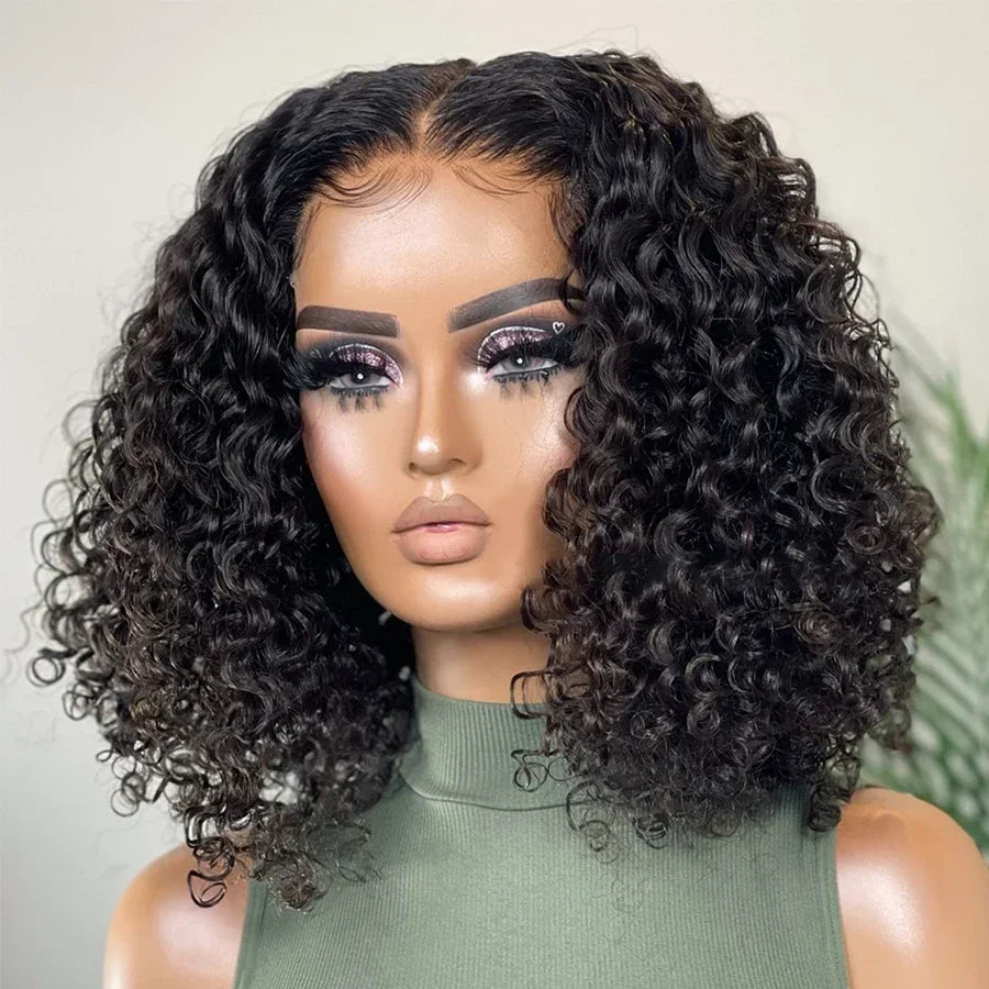 Valuri Deep Wave Bob – Short HD Lace Frontal Wig, 100% Human Hair, 180–250% Density