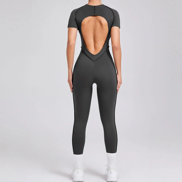 New Autumn/Winter Long-Sleeved One-Piece Yoga Jumpsuit for Women – Backless, Slim Fit Sports Outfit