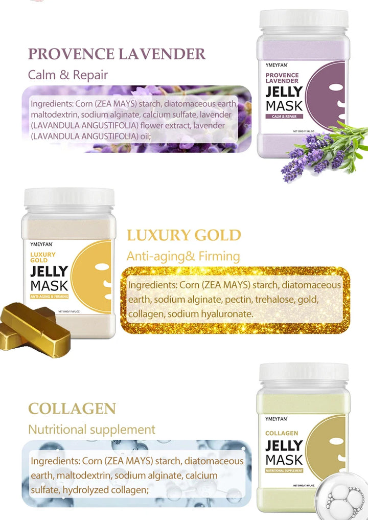 HydraGlow Jelly Mask Powder – Hyaluronic Acid Firming & Moisture Recharge (500g)