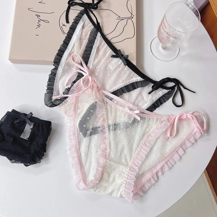 EmpowerEase Sweetheart Lace-Up Sheer Thong