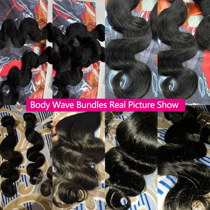 Radiance Body Wave Bundles – 100% Raw Human Hair, 24" Length