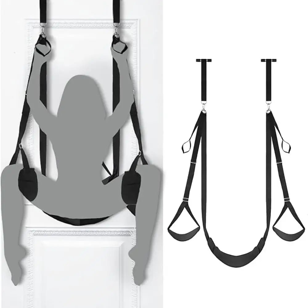 BDSM Door Sex Swing Chair – Adjustable Bondage Sling with Restraints, Detachable Seat, Couples Intimacy & Pleasure Harness