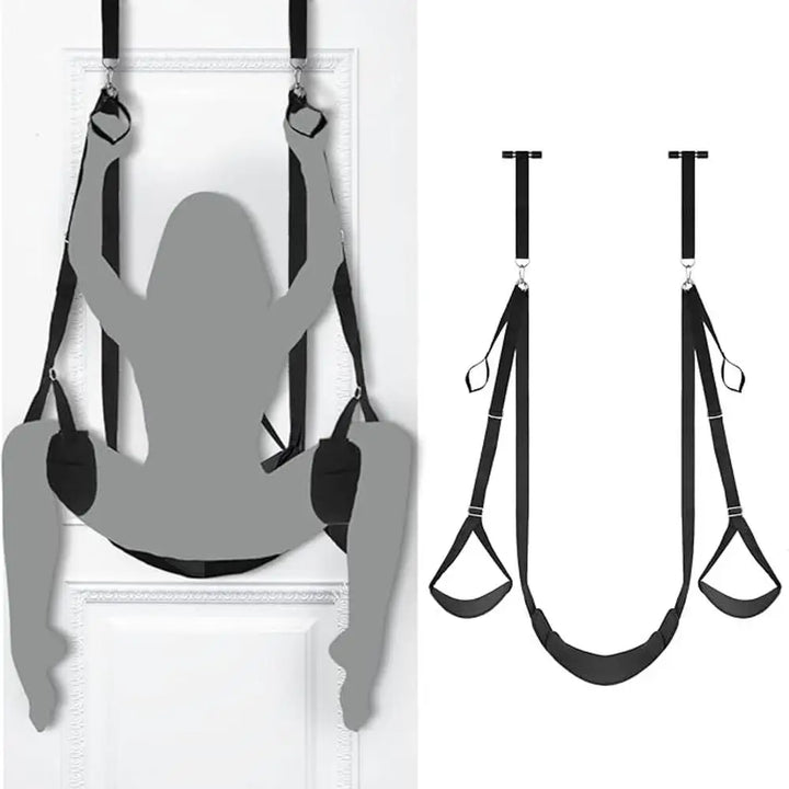 BDSM Door Sex Swing Chair – Adjustable Bondage Sling with Restraints, Detachable Seat, Couples Intimacy & Pleasure Harness