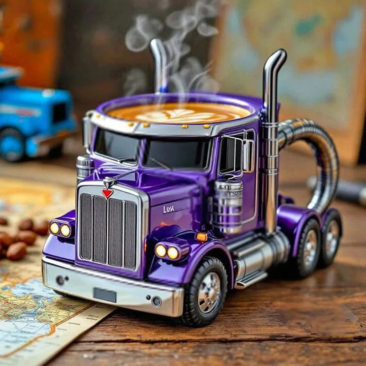 Power Drive Mug – Handcrafted Stainless Steel Semi-Truck Coffee Cup (250ml)