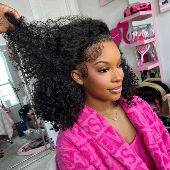 Empower Waves Brazilian Deep Wave Lace Frontal Wig – Short HD Bob, 200% Density