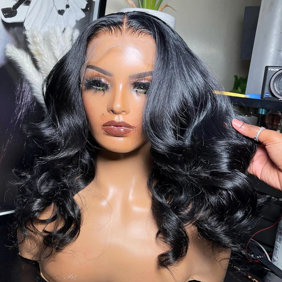 Luxe Body Wave Bob Wig with Transparent Lace – Virgin Brazilian Remy, 180% Density