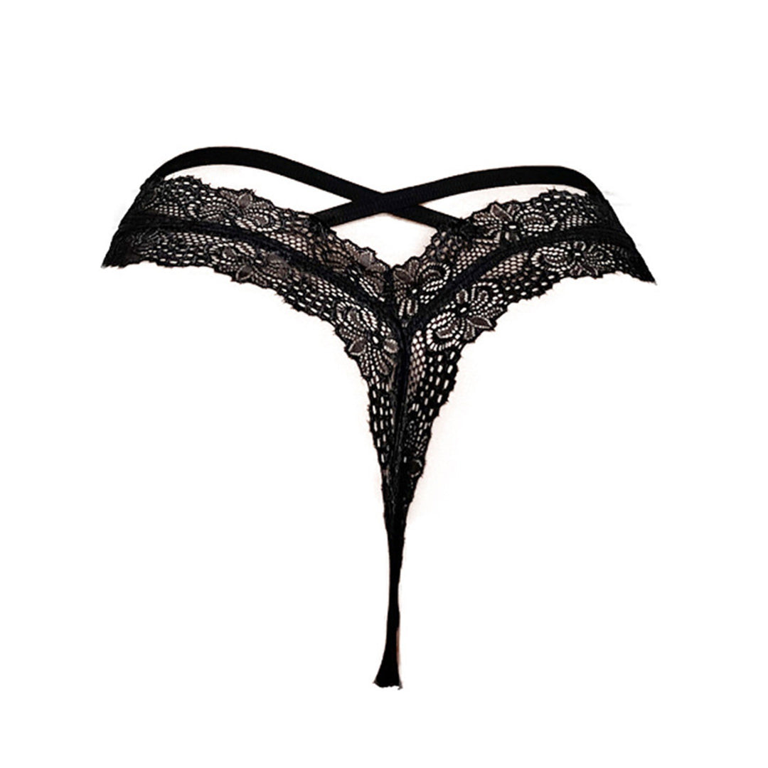 EmpowerEase Cross-Bandage Lace Mesh Thong
