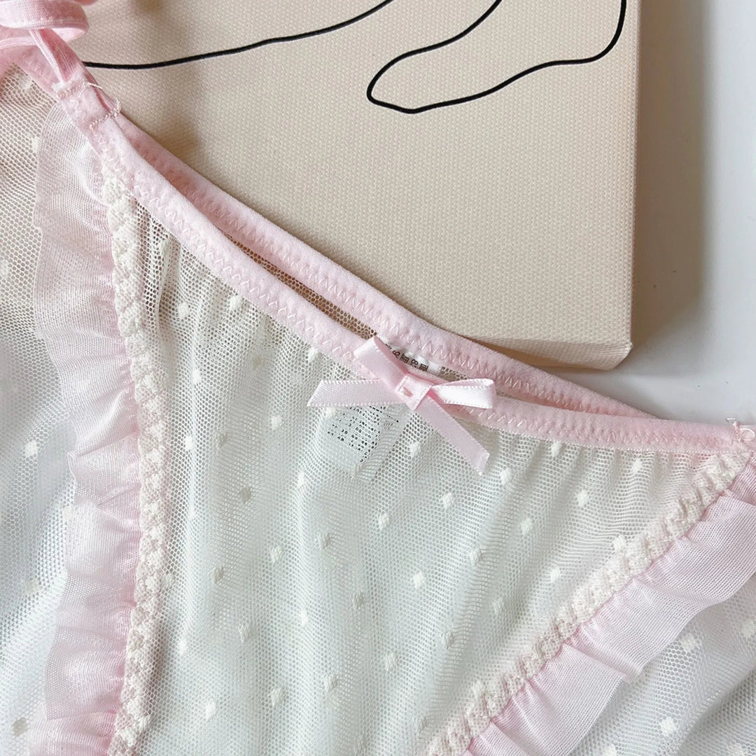 EmpowerEase Sweetheart Lace-Up Sheer Thong