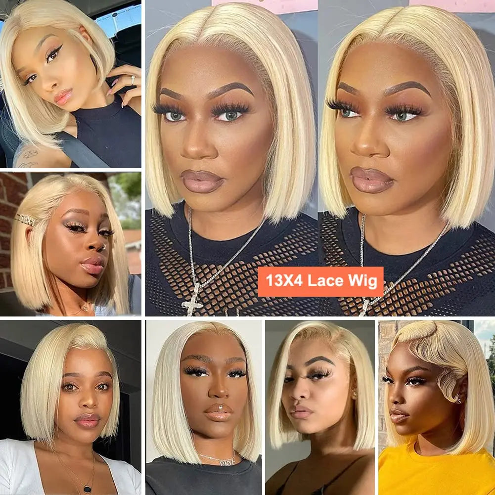 Radiance Lace Bob – 13x4 Straight Human Hair Wig in Luxe Color Options