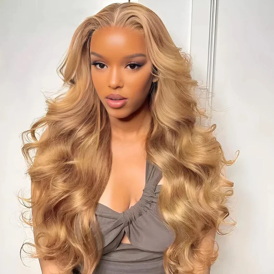 Honey Blonde Body Wave HD Lace Wig – 26” Luxury Human Hair
