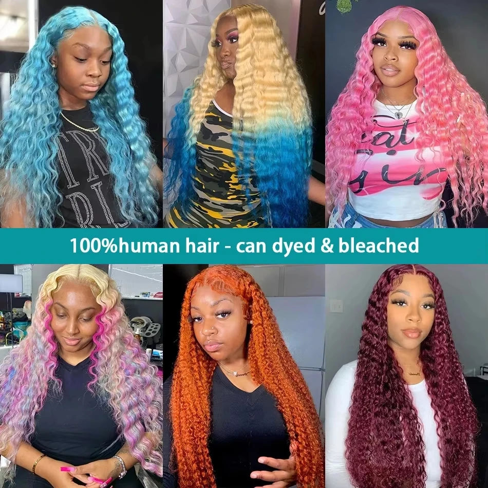 Honey Luxe Deep Wave Wig – 30" HD Lace Front in 613 Blonde