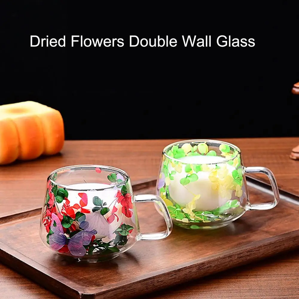 Ethereal Bloom Double-Walled Glass Mug (200ml)