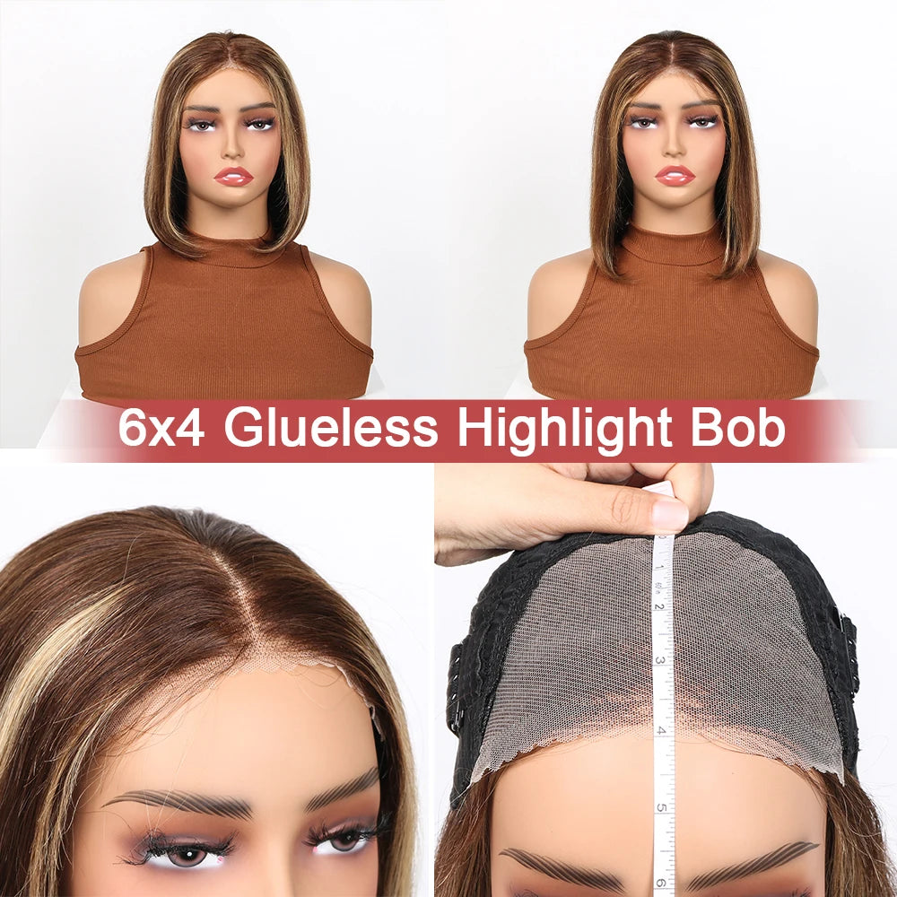 Luxe Confidence Straight Bob – 100% Remy Human Hair Glueless Wig with Pre-Cut Lace