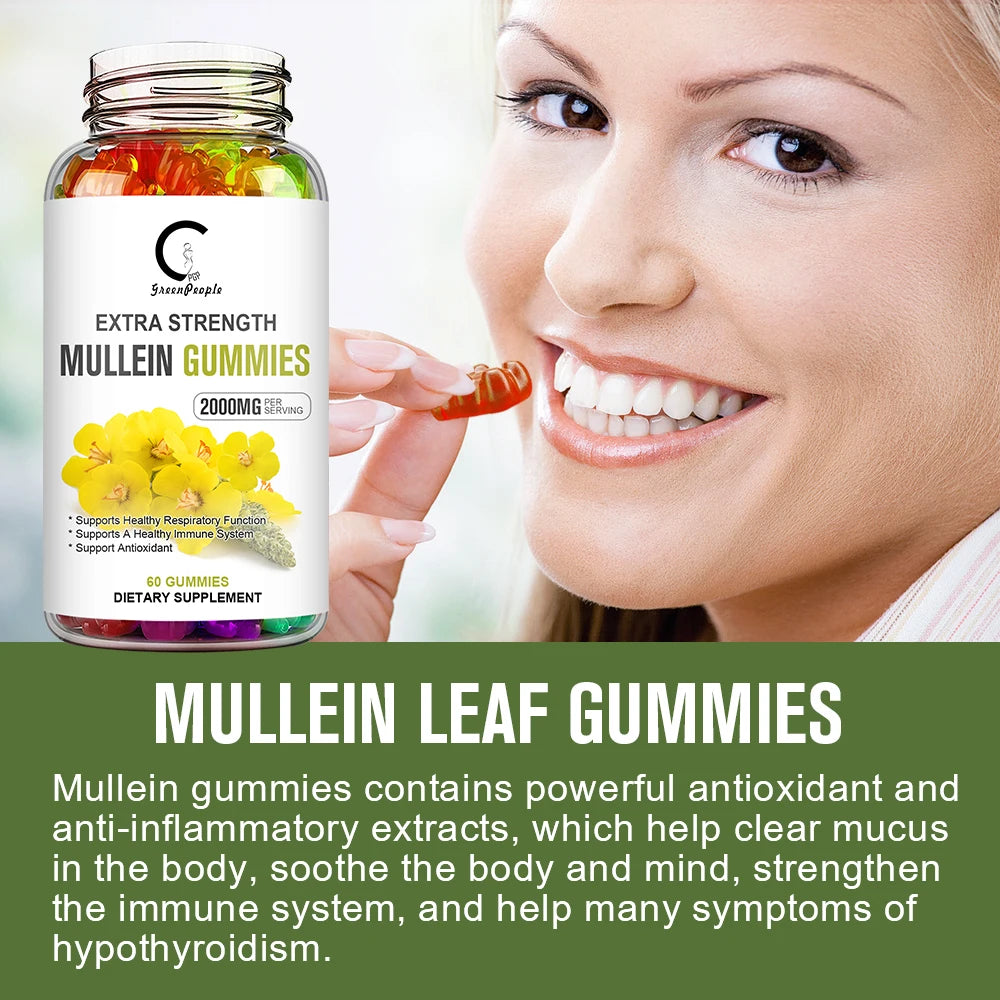 EmpowerEase Mullein Leaf Gummies – Extra Strength Lung Cleanse & Respiratory Support