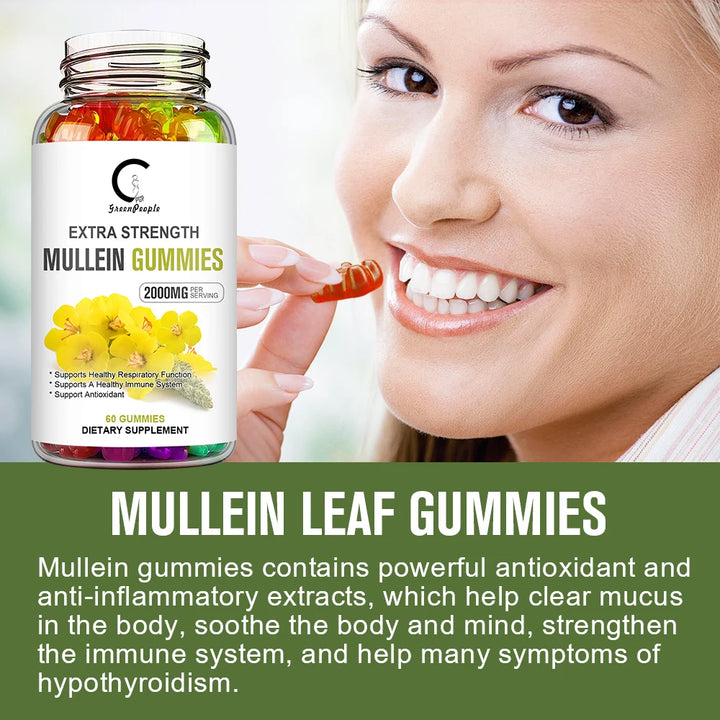 EmpowerEase Mullein Leaf Gummies – Extra Strength Lung Cleanse & Respiratory Support