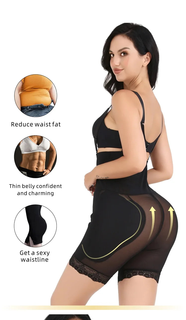 Women's Body Shaper with Hip Pads & Tummy Control