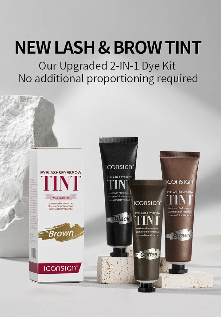ICONSIGN 3-in-1 Tint Kit for Brows, Lashes & Beard – Long-Lasting Color in Minutes