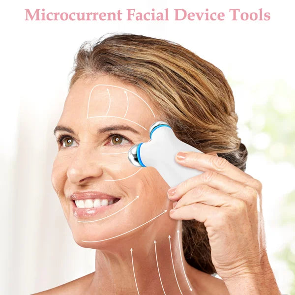Facial Massager Roller; USB Rechargeable Facial Toning Device for Wrinkle Reduction
