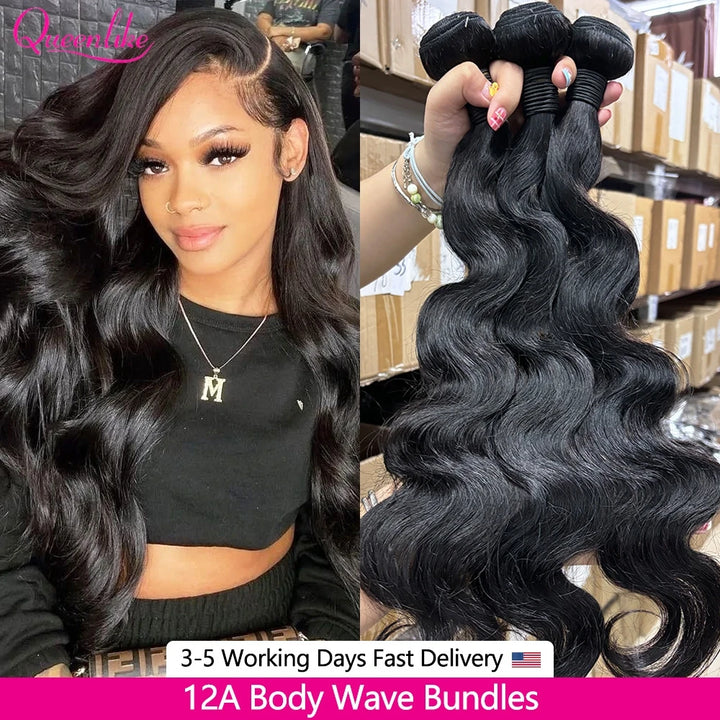 Radiance Body Wave Bundles – 100% Raw Human Hair, 24" Length