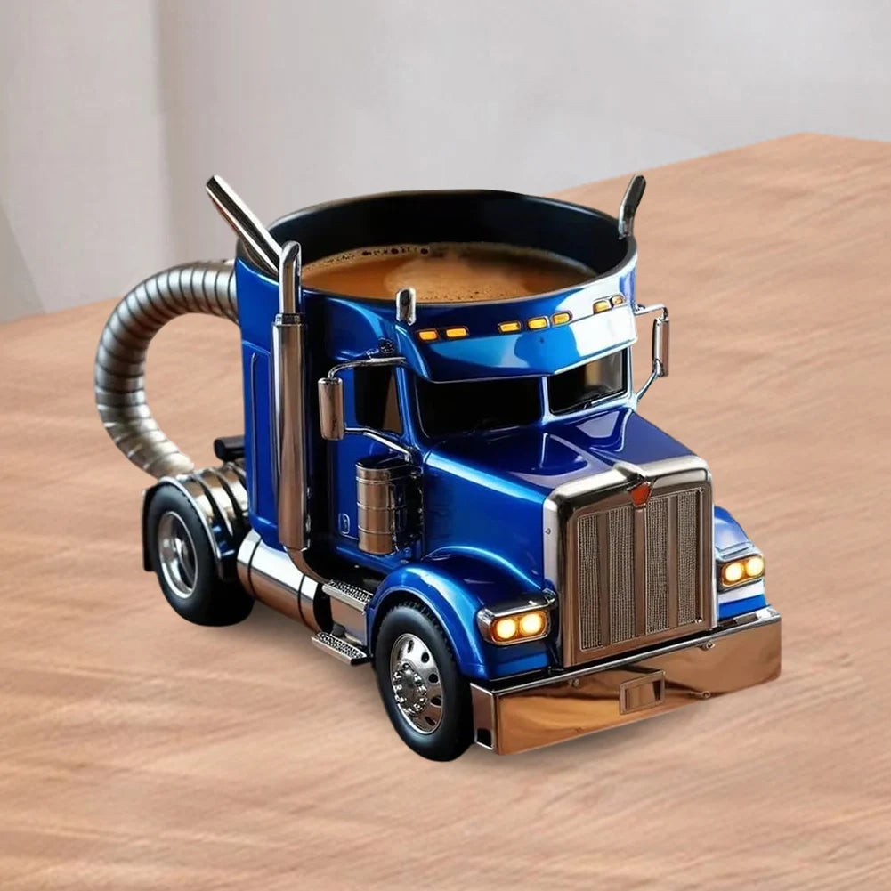 Power Drive Mug – Handcrafted Stainless Steel Semi-Truck Coffee Cup (250ml)