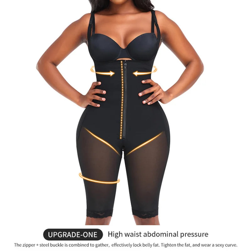 Fajas High Compression Shapewear Bodysuit for Women – Tummy Control & Thigh Slimming