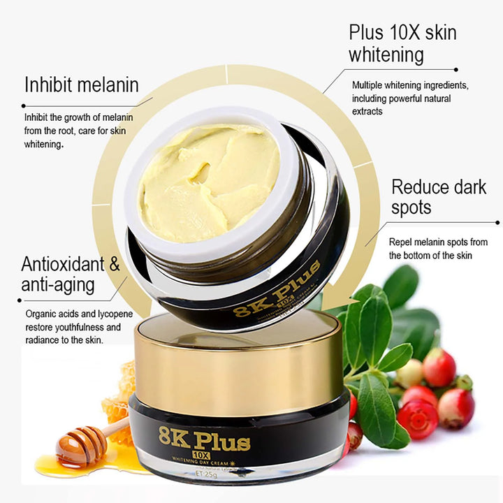EmpowerEase 8K+ Whitening Face Cream – Brighten, Repair & Fade Dark Spots Day & Night