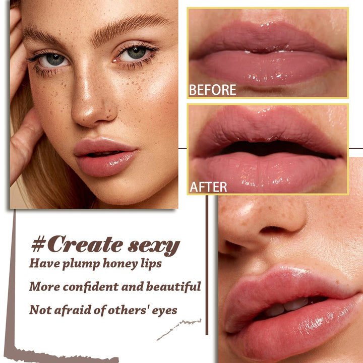 Long-Lasting Lip Plumping Essential Oil – Moisturizing Lip Balm with Coconut Oil, Vitamin E & Squalane – Smooths Fine Lines & Boosts Lip Elasticity (10ml)