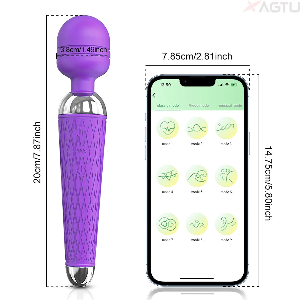 ZUKASY® AV Magic Wand Vibrator – 20 Vibration Modes for Intense Pleasure