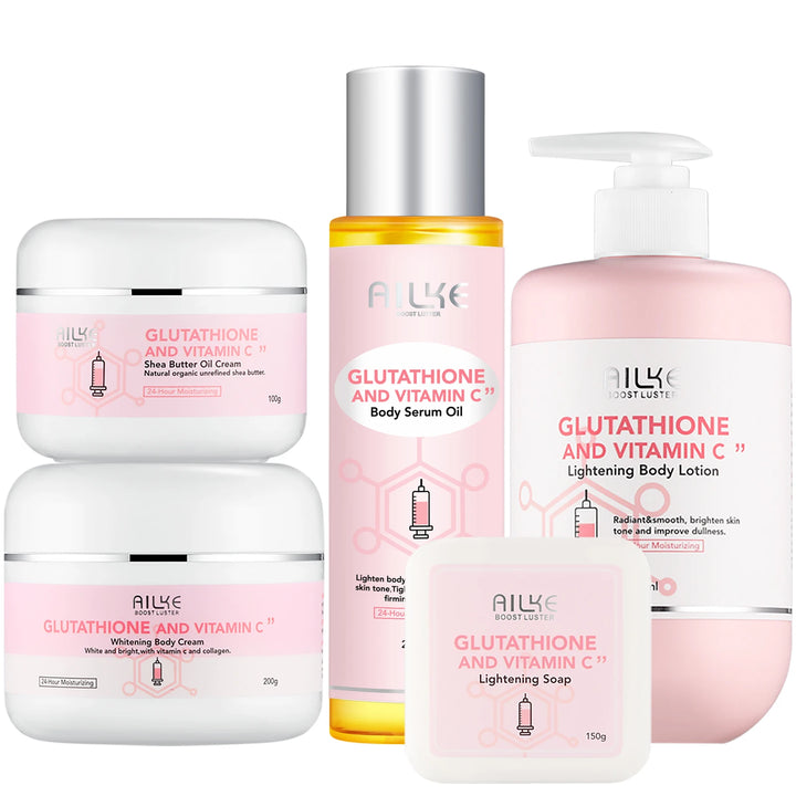AILKE Luxe Brightening & Moisturizing Body Care Set – Glutathione, Vitamin C & Shea Butter