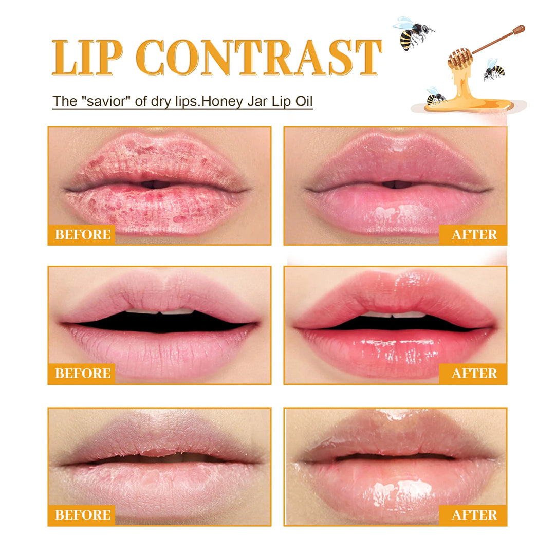 Honey Lip Oil – Long-Lasting Moisturizing Lip Balm with Beeswax & Olive Oil – Transparent Lip Care for Smooth, Plump Lips (5g)