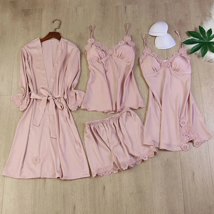 Women Nightdress Lingerie Robes Satin Silk Pajamas Comfortable Underwear Sleepwear Sexy Night Dress Women ночнушка женская