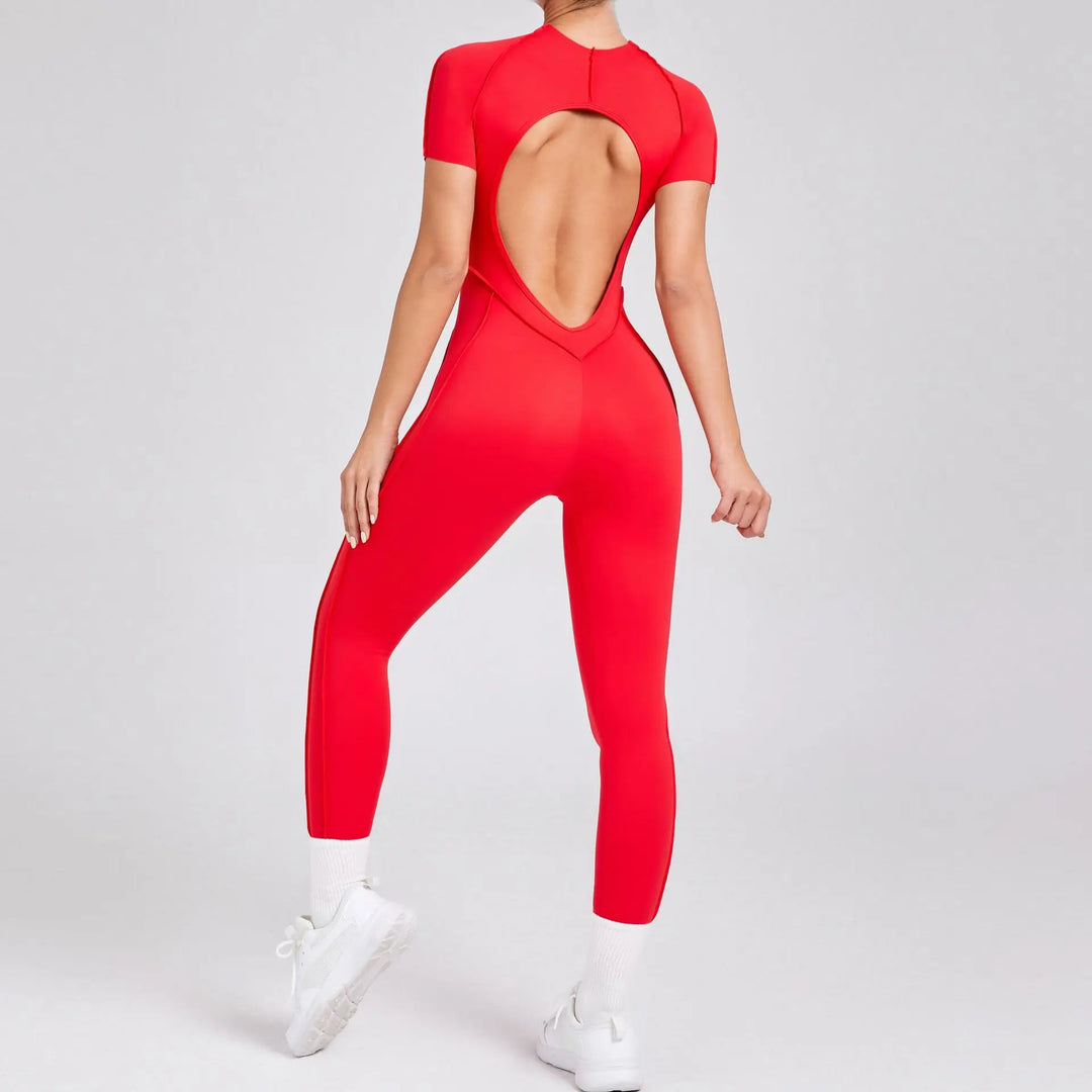 New Autumn/Winter Long-Sleeved One-Piece Yoga Jumpsuit for Women – Backless, Slim Fit Sports Outfit