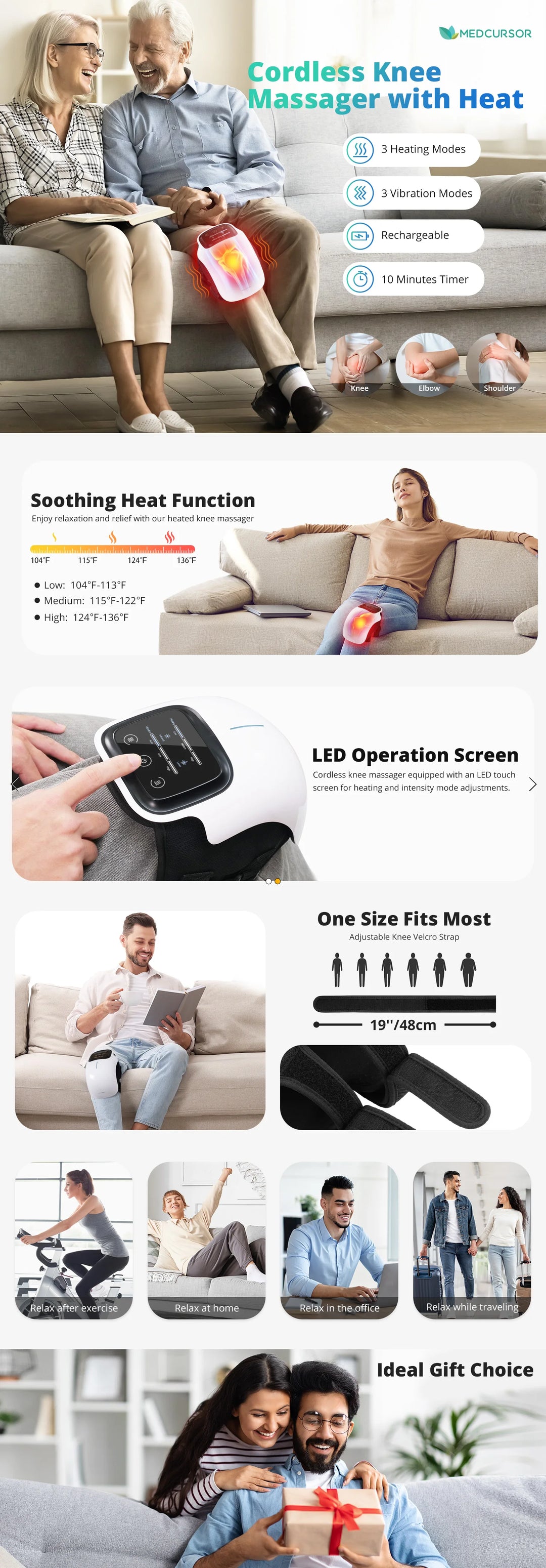 Electric Heating Massage Knee Pad