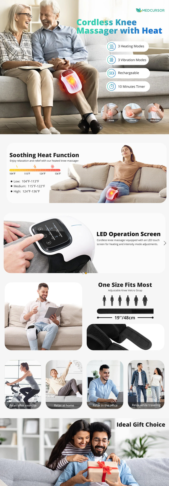 Electric Heating Massage Knee Pad