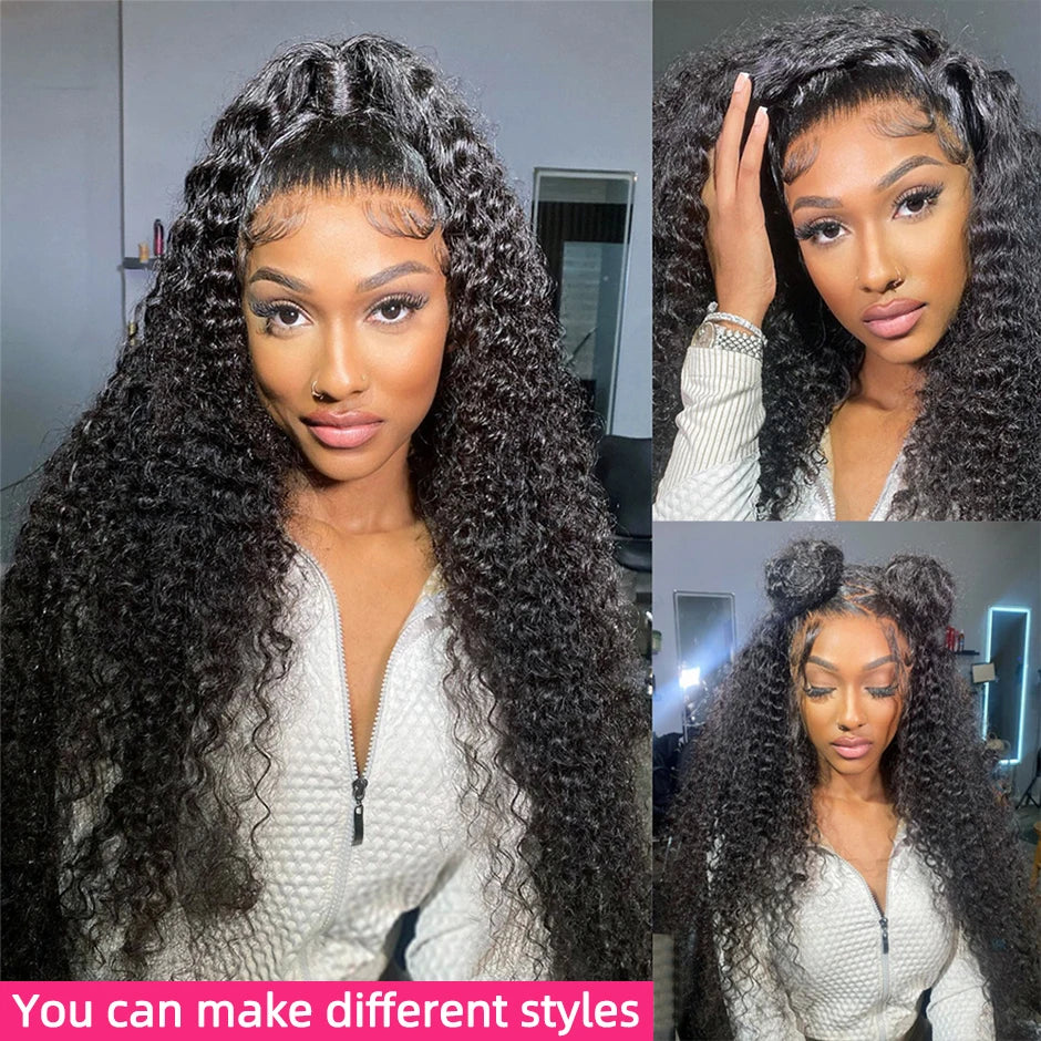 Cascade Deep Wave Lace Front Wig – HD Lace, 200% Density, 26”+ Brazilian Remy Hair