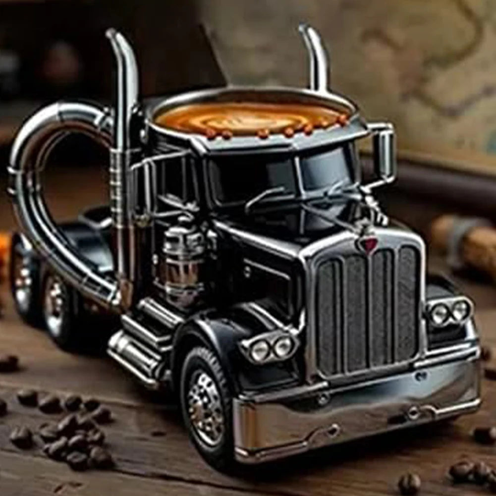 Power Drive Mug – Handcrafted Stainless Steel Semi-Truck Coffee Cup (250ml)