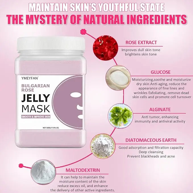 HydraGlow Jelly Mask Powder – Hyaluronic Acid Firming & Moisture Recharge (500g)