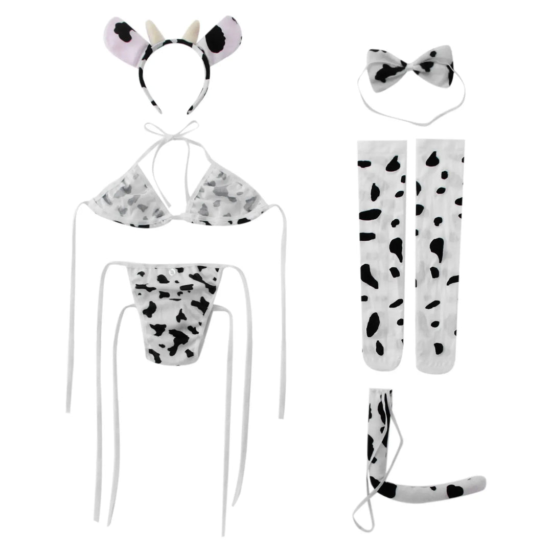 Sexy Cow Print Cosplay Lingerie Set – Playful, Seductive & Unforgettable