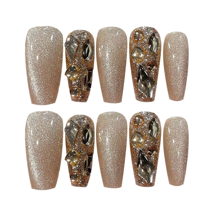 10pcs Gentle Pink False Nails with Pearl & 3D Bow Decor – Ultra-Flexible, Long-Lasting Resin Press-On Nails for Women & Girls