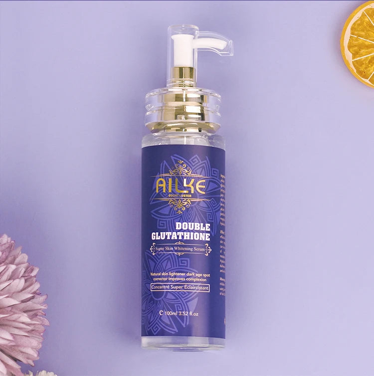 AILKE Brightening Face & Body Whitening Serum – Glutathione, Vitamin C & Aloe Vera | Fades Dark Spots & Evens Skin Tone (100ml)
