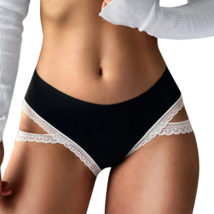 EmpowerEase Lace Splice Hollow Brief – Seamless & Sensual