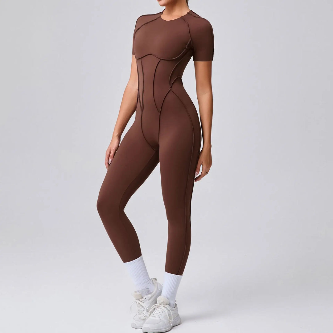 New Autumn/Winter Long-Sleeved One-Piece Yoga Jumpsuit for Women – Backless, Slim Fit Sports Outfit