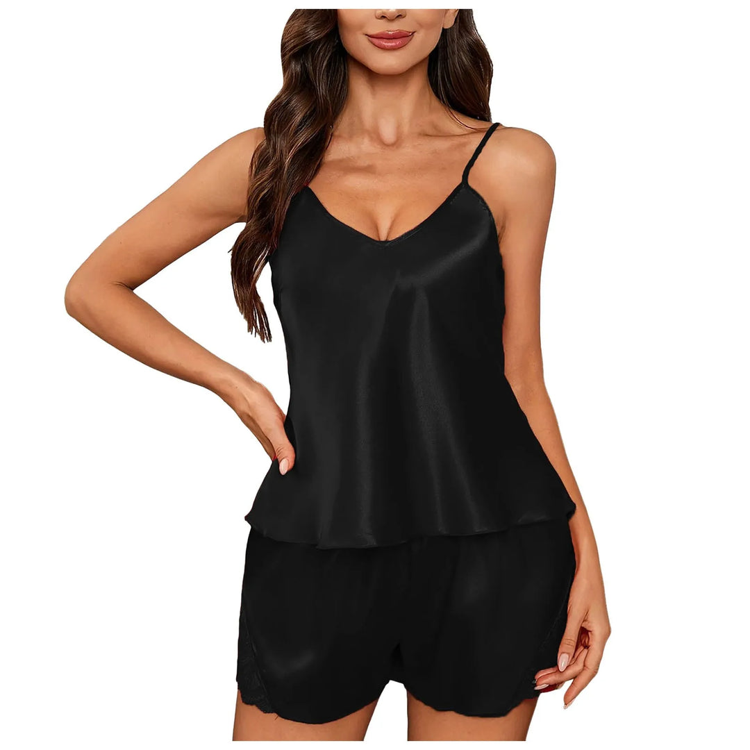Women Satin Lingerie Nightgown Sexy V Neck Elegant Stain Suspender Slips Sleepwear Pajama Dress Ladies Lingeries Sexy Hot