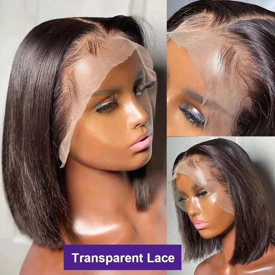 Empower Luxe Straight Bob – 13x4 Transparent Lace Front Human Hair Wig