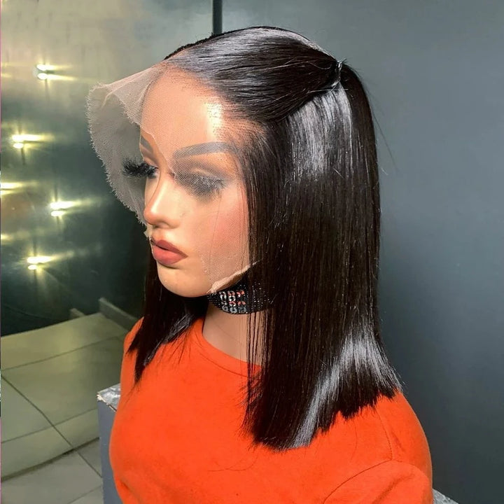 Essential Elegance Bob – Straight 100% Human Hair Wig with Transparent Lace