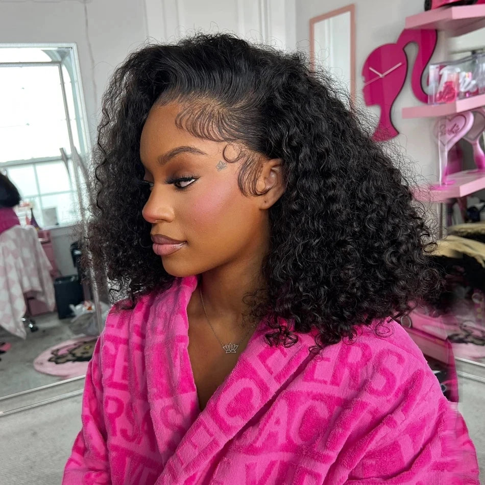 Empower Waves Brazilian Deep Wave Lace Frontal Wig – Short HD Bob, 200% Density